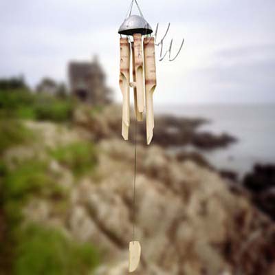 Handcrafted 38 Inch Bone Fish Bamboo Wind Chime