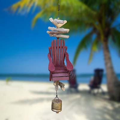 Handcrafted Bamboo Red Beach Bell Chime