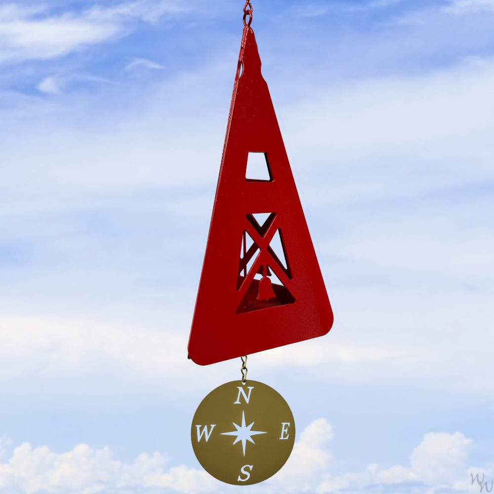 North Country Compass Rose Port Red Buoy Bell