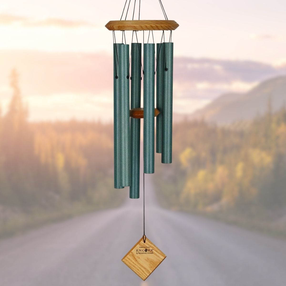 Woodstock Percussion 27 Inch Chimes Of Pluto Wind Chime - Verdigris - Engravable Sail