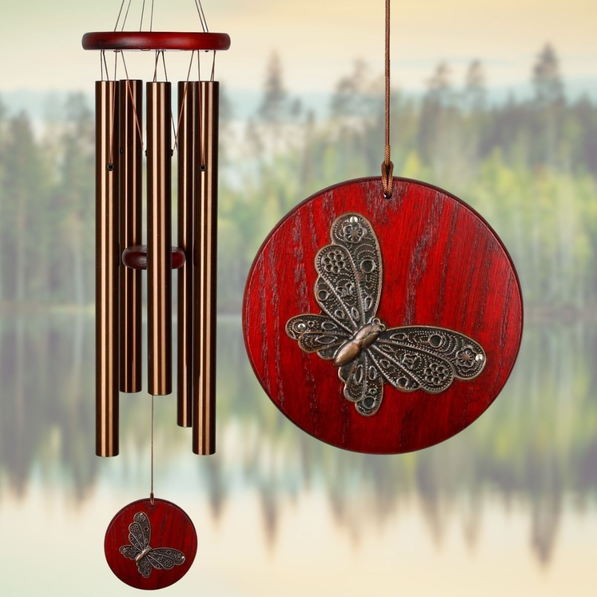 America the Beautiful Bronze Butterfly Wind Chime