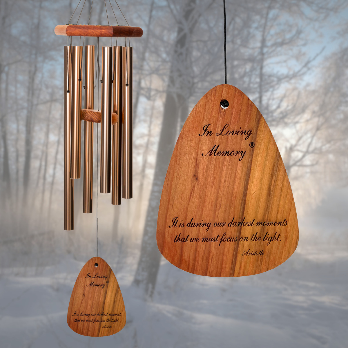 In Loving Memory 30 Inch Windchime - It is during our darkest moments... in Bronze