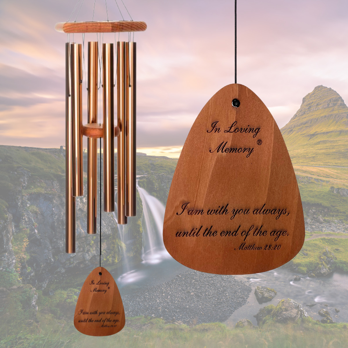 In Loving Memory 35 Inch Windchime - I am with you always - Bronze