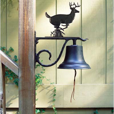 Large Country Bell with Black Buck Finial
