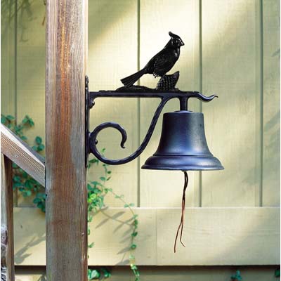 Large Country Bell with Black Cardinal Finial