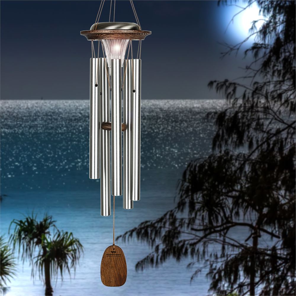 Moonlight 29 Inch Silver Solar Chime - Engravable Sail